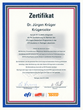FOGRA Zertifizierung Urkunde Dr. Jürgen Krüger